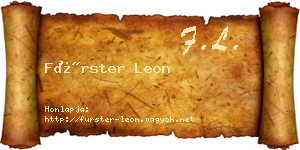 Fürster Leon névjegykártya